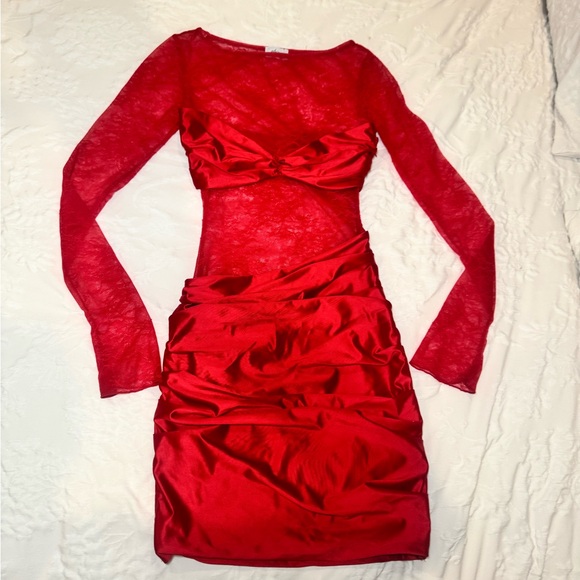 Oh Polly Red Lace Dress US 2 - Picture 2 of 7